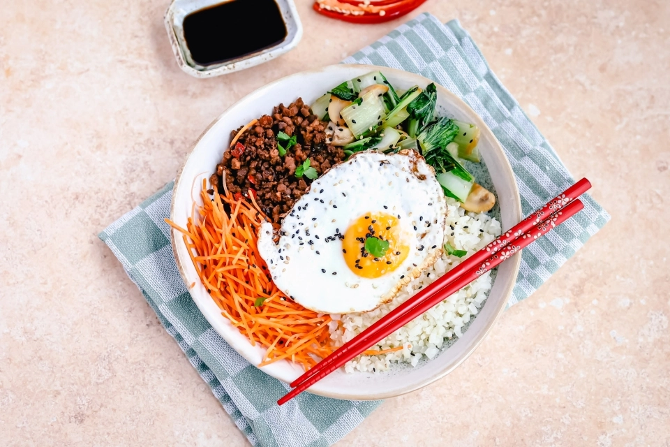 Bibimbap with rice