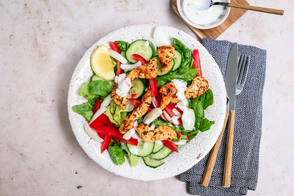 Chicken gyros salad