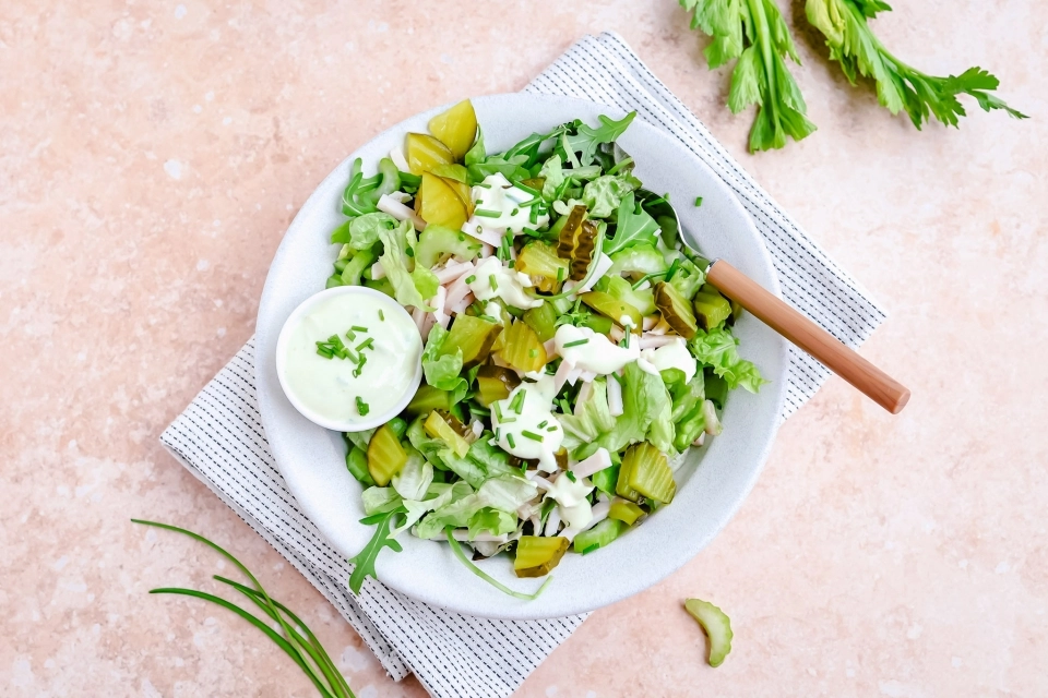 Salad with ham & celery
