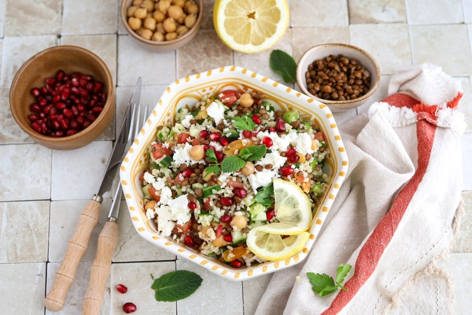 Tabouleh with lentils & chickpeas