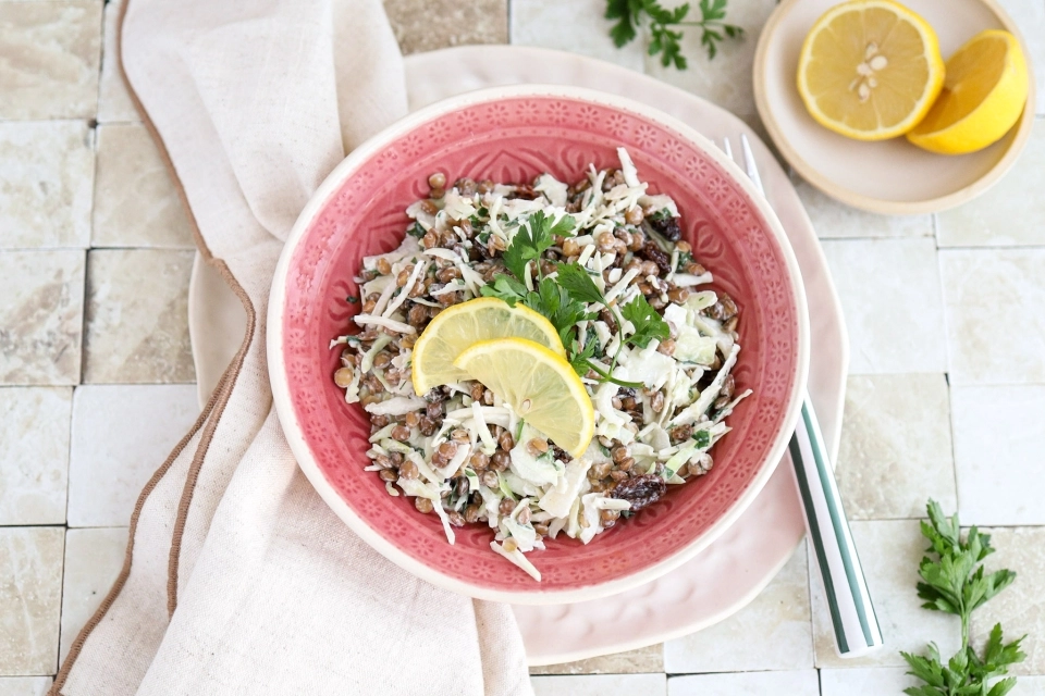 Lentil coleslaw