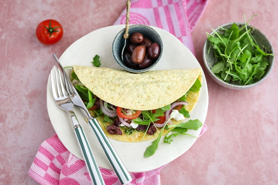Mediterranean goat cheese wrap