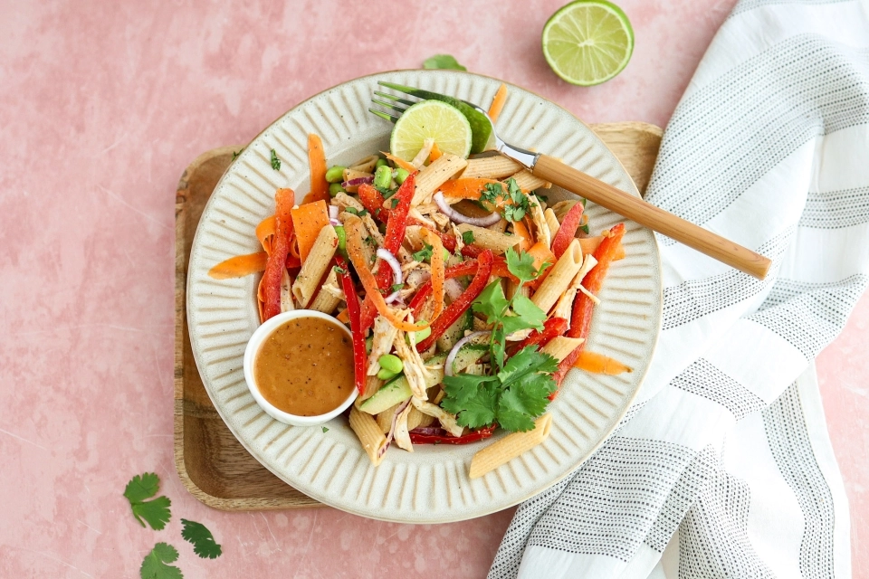 Thai chicken pasta salad