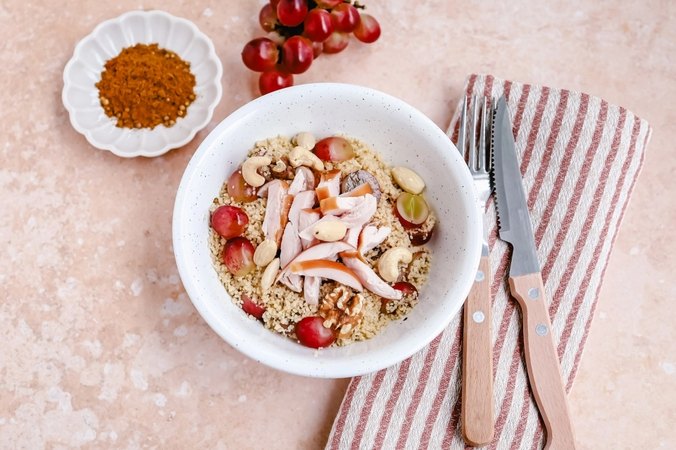 Couscous Salad with Grilled Chicken & Grapes
